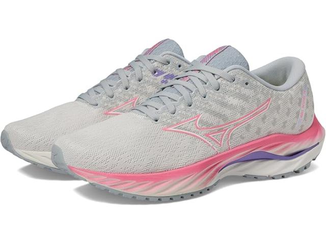 (取寄) ミズノ レディース ウェーブ インスパイア 19 Mizuno women Wave Inspire 19 Snow White/High Vis Pinkの通販は 30,030円