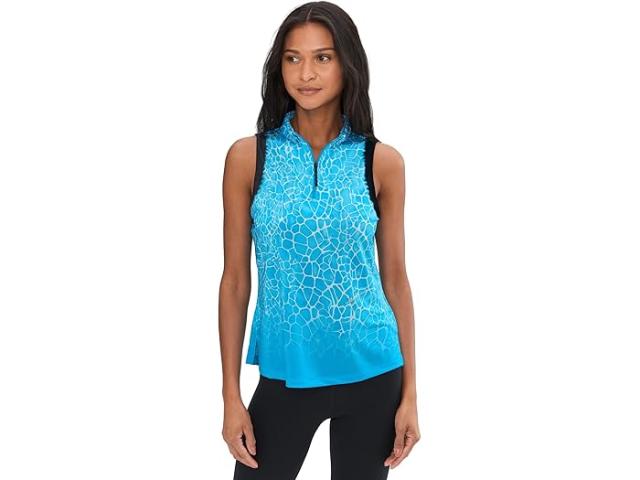 (取寄) ジェイミー サドック レディース ゲータ プリント スリーブレス ポロ Jamie Sadock women Gator Print Sleeveless Polo Bonamassa Blue