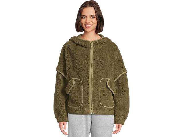 (取寄) アグ レディース マリエラ アグフラフ ジップ ブーディ UGG women Mariella Uggfluff Zip Hoodie Burnt Olive