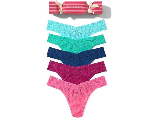 (取寄) ハンキー パンキー レディース 5-パック シグニチャー レース オリジナル ライズ トング Hanky Panky women 5-Pack Signature Lace Original Rise Thong Aquatic Blue/Seafoam Blue/Deep Dive Blue/Countess Pink/Sugar Rus
