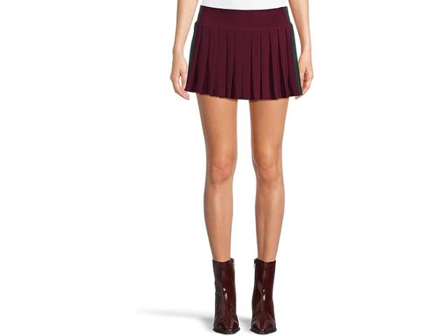 (取寄) ノーマ カマリ レディース サイド ストライプ プリーツ ピックルボール スカート Norma Kamali women Side Stripe Pleated Pickleball Skirt Plum/Dark Emerald