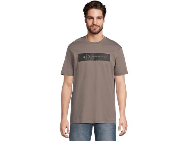 (取寄) アルマーニエクスチェンジ メンズ ボックス チェスト ロゴ T-シャツ Armani Exchange men Box Chest Logo T-shirt Dark Gull Gray