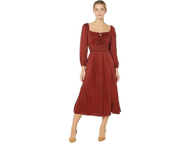 (取寄) ベラダール レディース ルーシュド ミディ ドレス ウィズ スリット bella dahl women Ruched Midi Dress with Slit Brandyの通販は