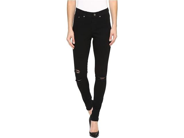 (取寄) ヒュー レディース リップド ニー デニム レギングス HUE women  Ripped Knee Denim Leggings Blackの通販は