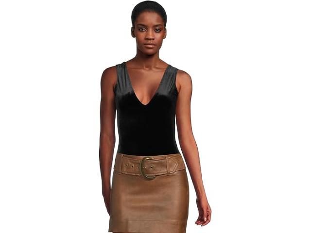 (取寄) コマンドー レディース ベルネット ディープ-V ボディスーツ Commando women Velvet Deep-V Bodysuit Black