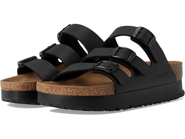 (取寄) ビルケンシュトック レディース パピリオ バイ フロリダ プラットフォーム - ビーガン Birkenstock women Papillio by Florida Platform - Vegan Black