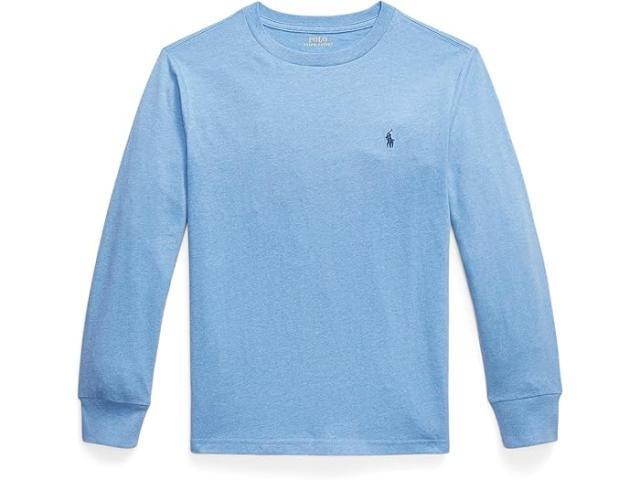 (取寄) ラルフローレン キッズ メンズ コットン ジャージ ロング スリーブ ティー (ビッグ キッド) Polo Ralph Lauren Kids men Cotton Jersey Long Sleeve Tee (Big Kid) Soft  Heather