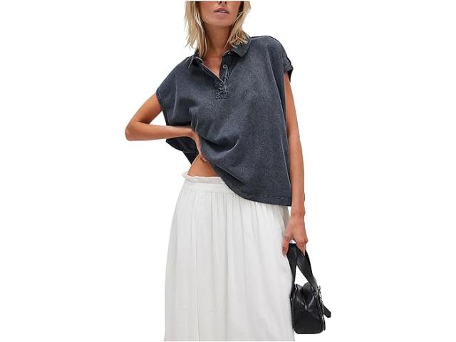 (取寄) フリーピープル レディース キープ オン ポロ Free People women Keep On Polo Washed Black