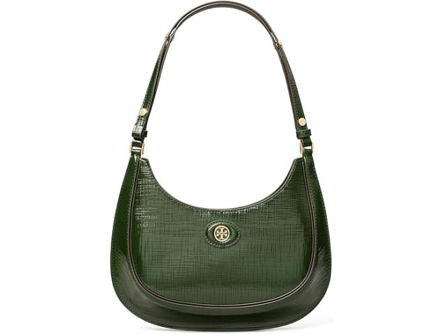 (取寄) トリーバーチ レディース ロビンソン クロスハッチド コンバーチブル クレセント バッグ Tory Burch women Tory Burch Robinson Crosshatched Convertible Crescent Bag Evergreenの通販は