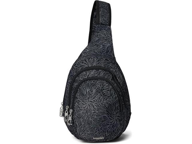 (取寄) バッガリーニ レディース セキュルテックス アンチ-シーフ トリプル ジップ スリング Baggallini women Securtex Anti-Theft Triple Zip Sling Midnight Blossom