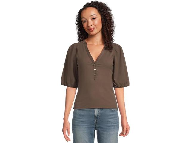 (取寄) メイドウェル レディース ミクシー V ネック パフ ティー Madewell women Mixy V Neck Puff Tee Roasted Chicory