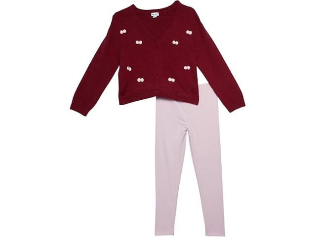 (取寄) スプレンディッド リトル ガールズ オール ワップ アップ カーディガン セーター アンド レギングス セット (トドラー/リトル キッズ) Splendid Littles girls Splendid Littles All Wrapped Up Cardigan Sweater & Leggings Set (Toddler/Little Kids) Red Plumの通販は 14,160円