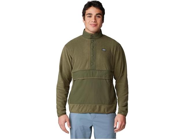 (取寄) マウンテンハードウェア メンズ マイクロチル スナップ プルオーバー Mountain Hardwear men Mountain Hardwear Microchill Snap Pullover Combat Green Heatherの通販は