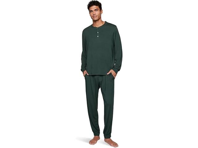 (取寄) エバージェイ メンズ ヘンリー - ザ ロング Pj セット Eberjey men Henry - The Long PJ Set Pine