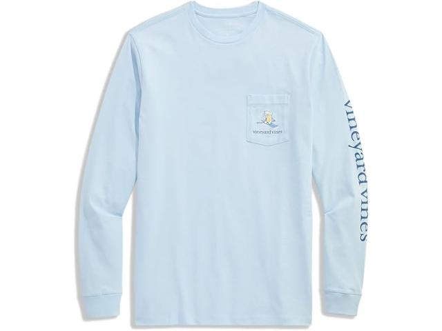 (取寄) ヴィンヤードヴァインズ メンズ ブリュー スキー タイム ロング スリーブ ポケット ティー Vineyard Vines men Brew Ski Time Long Sleeve Pocket Tee Ice Water