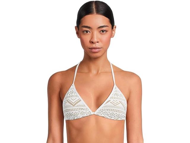 (取寄) ベッカ レディース カラー プレイ クローシェ シェリル トライアングル トップ BECCA women Color Play Crochet Cheryl Triangle Top White