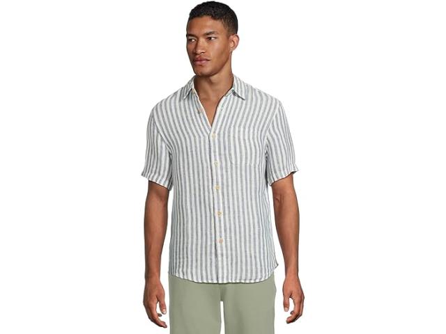 (取寄) ファリティ メンズ ショート スリーブ パルマ リネン シャツ Faherty men Short Sleeve Palma Linen Shirt Horizon Ivory Stripe