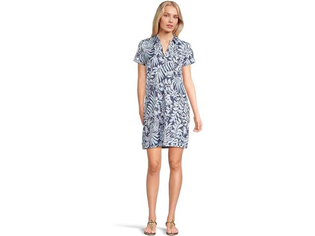 (取寄) リリー ピュリッツァー レディース デューン Upf 50+ ショート スリーブ Lilly Pulitzer women Dune Upf 50+ Short Sleeve Sapphire Pool Summer Shorelines