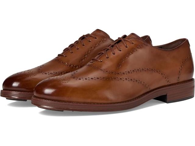(取寄) コールハーン メンズ グランド ブローグ ウィングチップ オックスフォード Cole Haan men Ledley Grand Brogue Wingtip Oxfords British Tan/Dark Natural