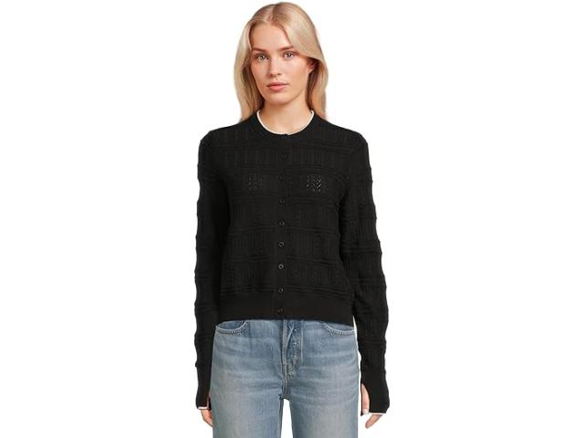 (取寄) メイドウェル レディース ソリッド エバーリー ステッチ カーディガン Madewell women Solid Everleigh Stitch Cardigan Black And Ivory Combo