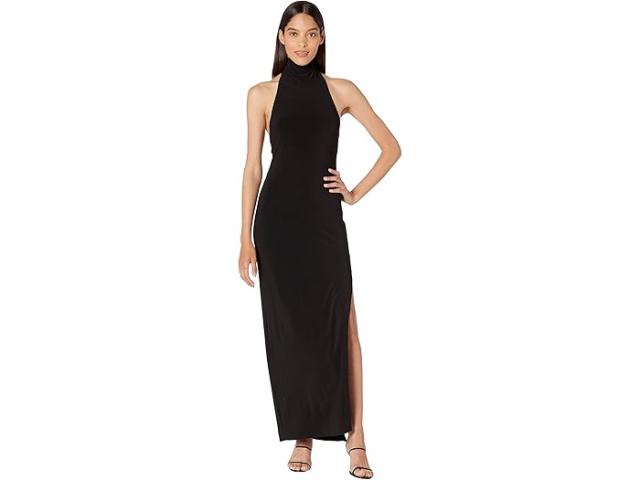 (取寄) ノーマ カマリ レディース ホルター タートル サイド スリット ガウン Norma Kamali women Halter Turtle Side Slit Gown Black