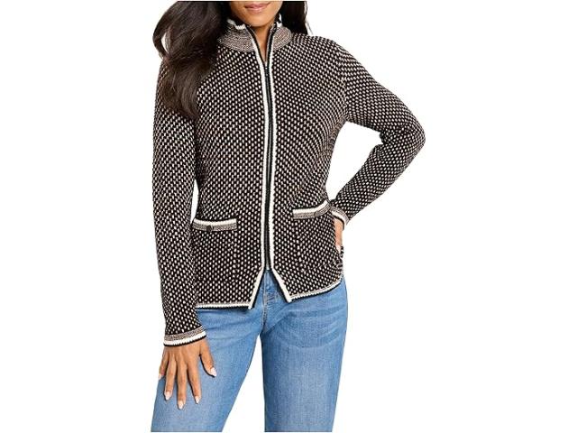 (取寄) ニックゾー レディース ブリック ステッチ ニット ジャケット NIC+ZOE women Brick Stitch Knit Jacket Neutral Multi