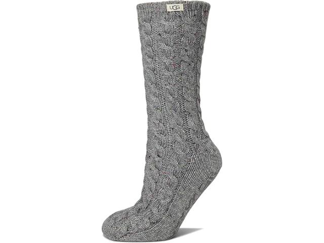 (取寄) アグ レディース ケーブル ニット フリース ライン UGG women Elowyn Cable Knit Fleece Lined Charcoal Heather