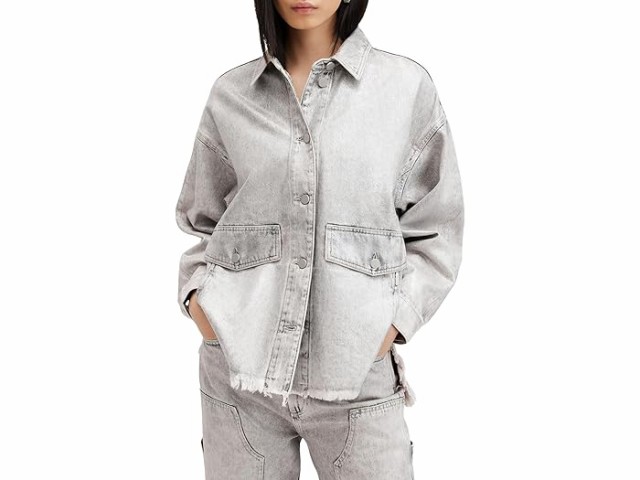 (取寄) オールセインツ レディース ヘティ デニム シャケット AllSaints women AllSaints Hettie Denim Shacket Coated Silverの通販は