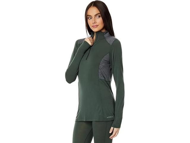 (取寄) ホットチリ レディース クリマ-ウール ジップT Hot Chillys women Hot Chillys Clima-Wool Zip-T Od Green/Grey Heather