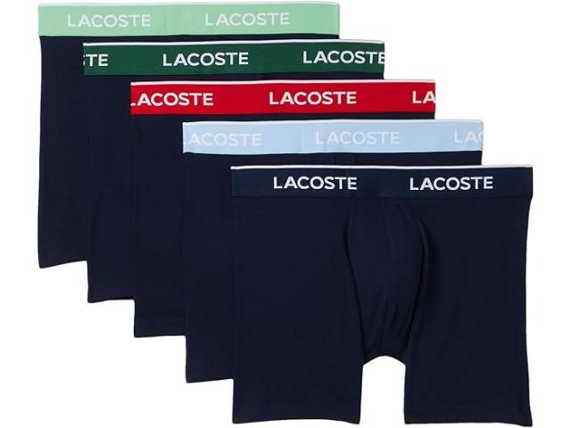 (取寄) ラコステ メンズ 5-パック コットン ボクサー ブリーフ Lacoste men 5-pack Cotton Boxer Briefs Navy Blue/Multicolor