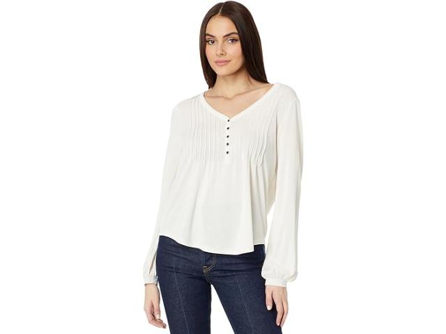 (取寄) ラッキーブランド レディース サンドウォッシュ ピン タック トップ Lucky Brand women Lucky Brand Sandwash Pin Tuck Top Egretの通販は