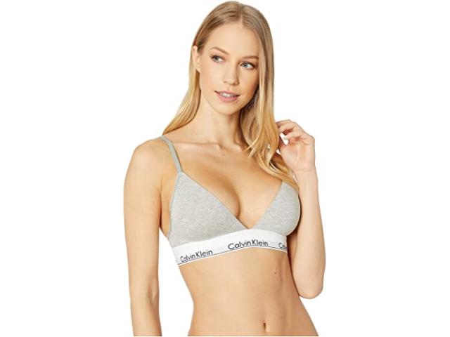 (取寄) カルバンクライン アンダーウェア レディース モダン コットン ライトリー ライン トライアングル ブラ   Underwear women  Modern Cotton Lightly Lined Triangle Bra Heather Grey