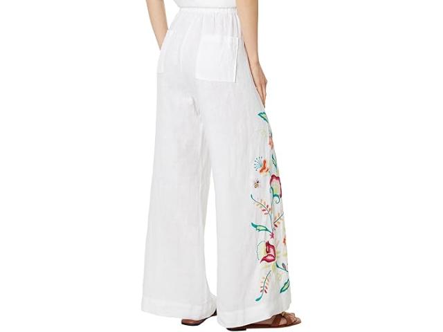 (取寄) ジョニー ワズ レディース アベリ ワイド レッグ リネン パンツ Johnny Was women Averi Wide Leg Linen Pant Whiteの通販は