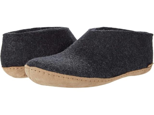 (取寄) グレーラップ ウール シューズ レザー アウトソール Glerups Wool Shoe Leather Outsole Charcoal