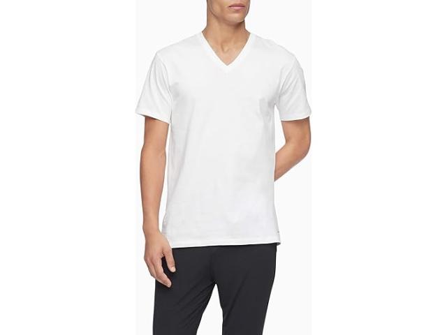 (取寄) カルバンクライン アンダーウェア メンズ コットン クラシックス マルチパック ショート スリーブ V-ネック   Underwear men   Underwear Cotton Classics Multipack Short Sleeve V-Neck White