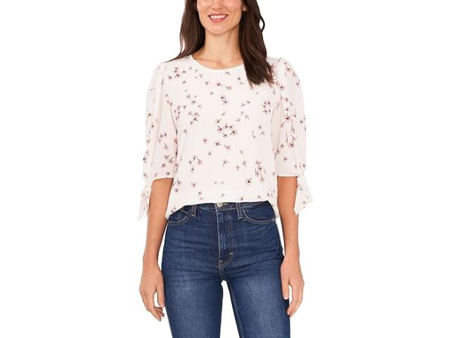 (取寄) シーシー レディース タイ スリーブ ブラウザ CeCe women CeCe Tie Sleeve Blouse Soft Ecruの通販は