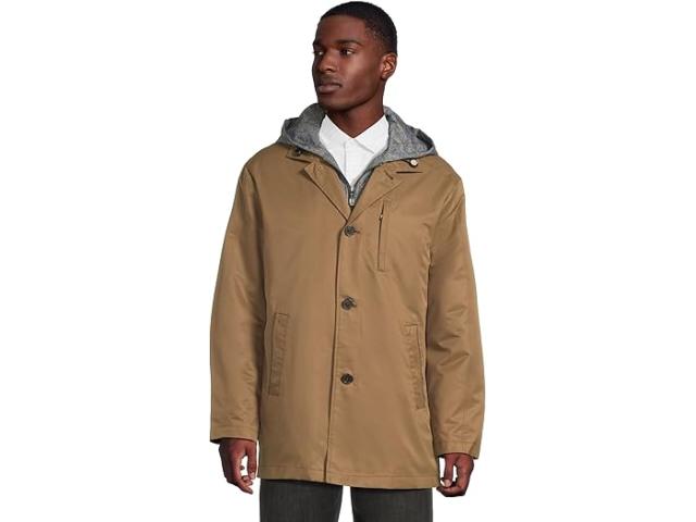 (取寄) ジョンストン&マーフィー メンズ アップトン ウォーターレジスタント レインコート ウィズ リムーバブル ライナー Johnston & Murphy men Upton Water-Resistant Raincoat With Removable Liner Whiskey/Gray Plaid