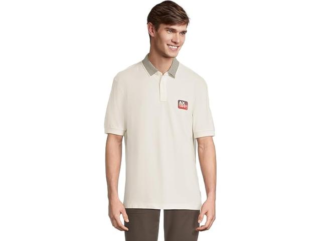 (取寄) アルマーニエクスチェンジ レディース スモール ロゴ ポロ Armani Exchange women Small Logo Polo Off White