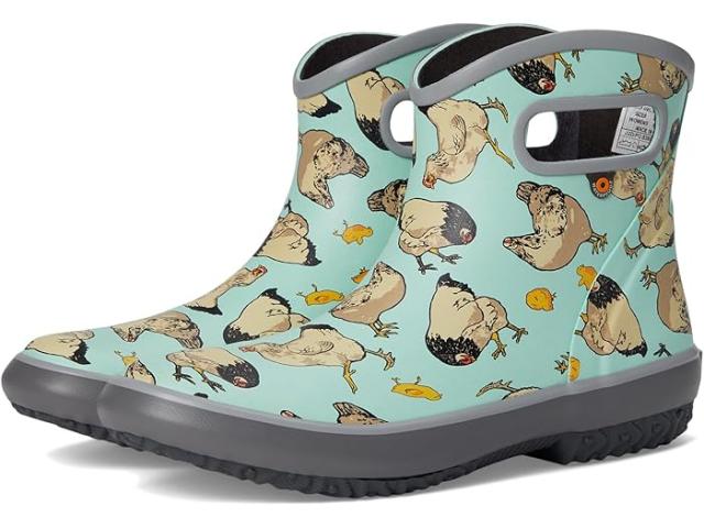 (取寄) ボグス レディース パッチ アンクル Bogs women Patch Ankle Chickens Aqua Multi