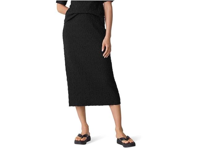 (取寄) アイリーン フィッシャー レディース バブル ジャカード ストレート スカート Eileen Fisher women Bubble Jacquard Straight Skirt Black