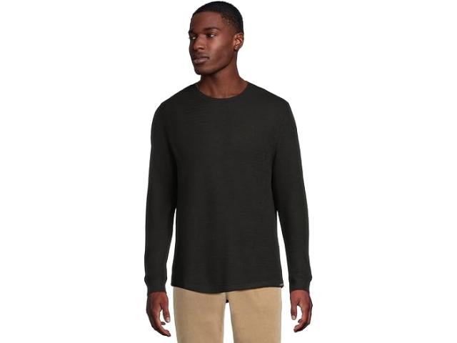 (取寄) リバプールロサンゼルス メンズ ロング スリーブ テクスチャー ダブル ニット クルー ネック シャツ Liverpool Los Angeles men Long Sleeve Textured Double Knit Crew Neck Shirt Black