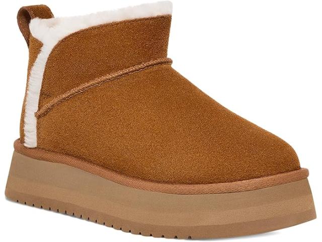 (取寄) クーラブラ アグ レディース クーラ ウルトラ ミニ プラットフォーム Koolaburra by UGG women Koola Ultra Mini Platform Chestnut