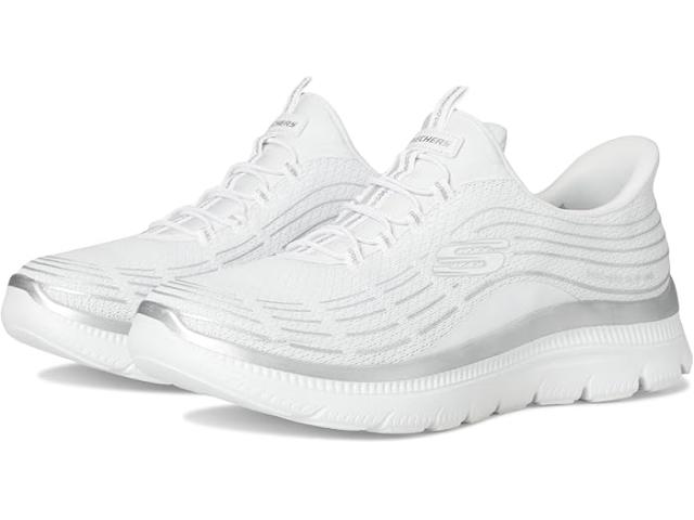 (取寄) スケッチャーズ レディース サミッツ プラス ハンズ フリー スリップ-インス SKECHERS women Summits Plus Hands Free Slip-INS White Silver
