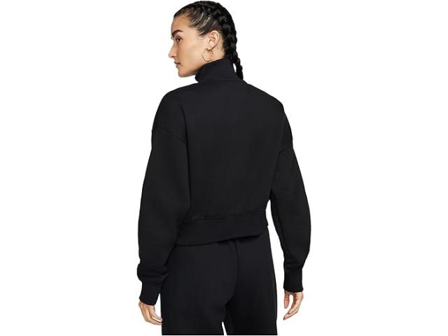 (取寄) ナイキ レディース スポーツウェア フェニックス フリース 1/4-ジップ クロップド スウェットシャツ Nike women Sportswear Phoenix Fleece 1/4-zip Cropped Sweatshirt Black/Sail