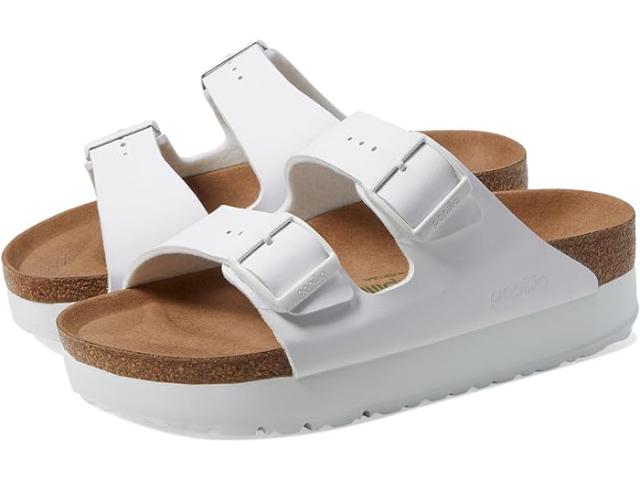 (取寄) ビルケンシュトック レディース パピリオ バイ アリゾナ プラットフォーム サンダル - ビーガン Birkenstock women Birkenstock Papillio by Birkenstock Arizona Platform Sandal - Vegan White