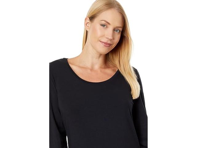 (取寄) エルエルビーン レディース ソフト ストレッチ スーピマ Tシャツ スクープ ネック  L.L.Bean women L.L.Bean Soft Stretch Supima Tee Scoop Neck Long Sleeve Dark Black
