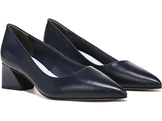 (取寄) フランコ サルト レディース レーザー ポインテッド トゥ ブロック ヒール ポンプ Franco Sarto women Franco Sarto Racer Pointed Toe Block Heel Pump Navy Blue Leather