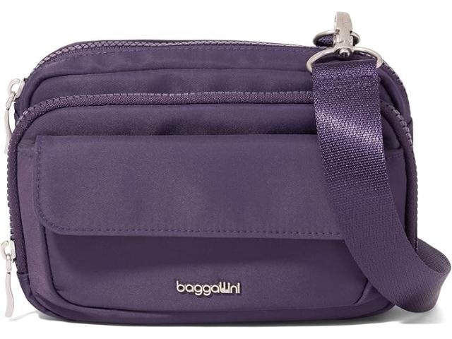 (取寄) バッガリーニ レディース モダン ダブル ジップ クロスボディ Baggallini women Modern Double Zip Crossbody Deep Grape Twill