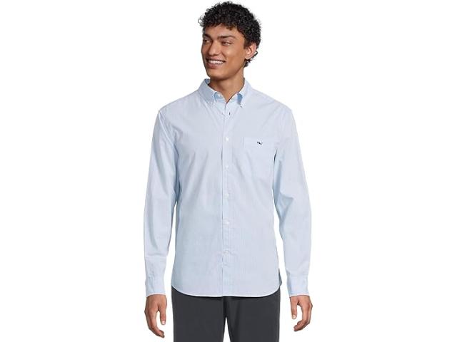(取寄) ヴィンヤードヴァインズ メンズ アネガダ ギンガム パーフェクト ウォッシュ ポプリン シャツ Vineyard Vines men Anegada Gingham Perfect Wash Poplin Shirt Jake Blue