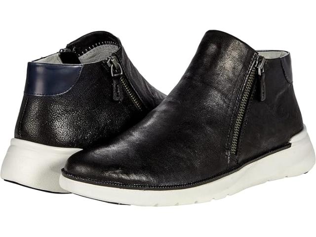 (取寄) ジョンストン&マーフィー レディース エメリー ジップ ブーティ Johnston & Murphy women Emery Zip Bootie Black Washed Sheepskin